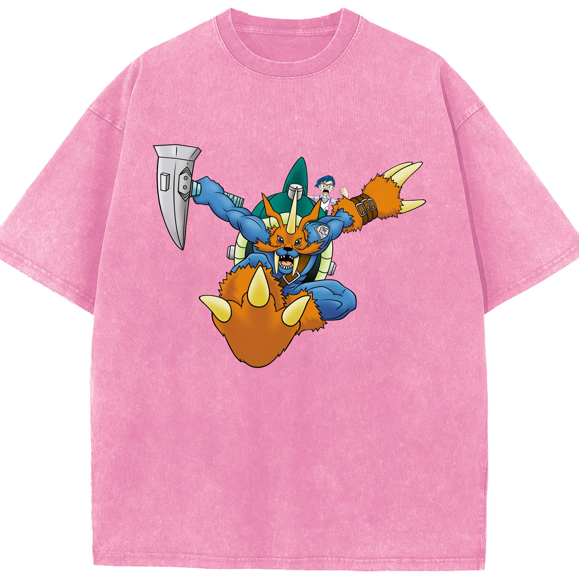 （画像用） Digimon デジタルモンスター/デジモン 綿100% ヴィンテージ風 半袖Tシャツ（フロントプリント）
